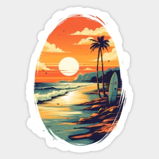 Surfin Sunset Sticker